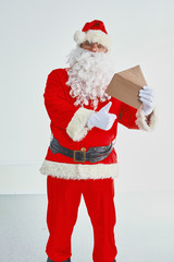 Christmas theme: happy Santa Claus. Over white background