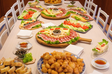 Montenegrin food table, organic food
