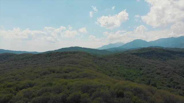 Arslanbob Is a Valley, Mountain Range, and a Large Wild Walnut (Juglans Regia) Forest in Jalal-abad Province of Western Kyrgyzstan. Here, the Trees Can Reach a Height of 30 Meters .Arial Dron Shoot.