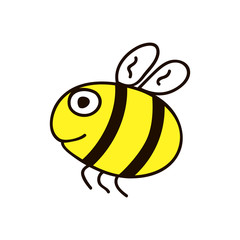 Fat bee. Childish cartoon forest wild animals