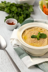 Chickpea humus made at home