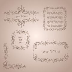 Vintage frame with ornament template