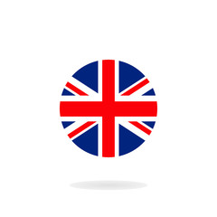 The Union Jack in circle form. Vector icon. National flag of the United Kingdom
