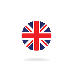 The Union Jack in circle form. Vector icon. National flag of the United Kingdom