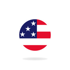 Circle flag United States of America. USA flag icon. Vector