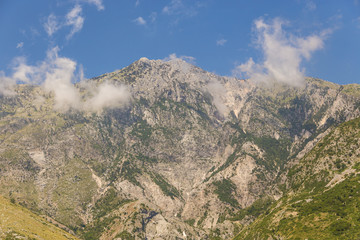 View from Llogara Pass to the Cikes mountains in Albania.