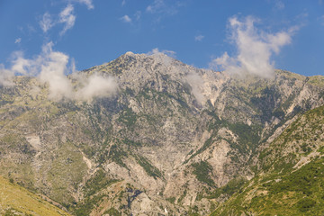 Obraz premium View from Llogara Pass to the Cikes mountains in Albania.
