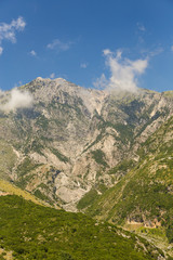 Fototapeta premium View from Llogara Pass to the Cikes mountains in Albania.
