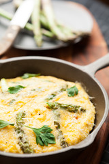 Asparagus frittata with Parma cheese.