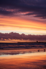 Purple and Orange Sunset Over the sea