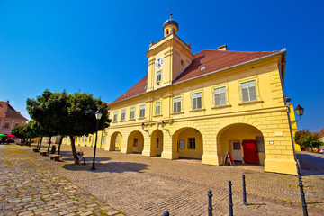 Fototapeta na wymiar Old paved street in Tvrdja historic town of Osijek