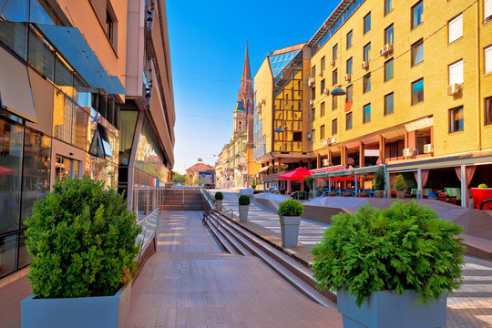 Osijek street and landmarks view