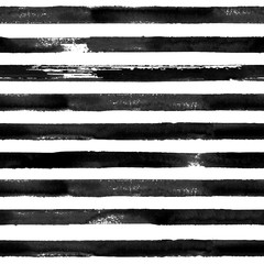 Black and white watercolor striped seamless pattern texture background
