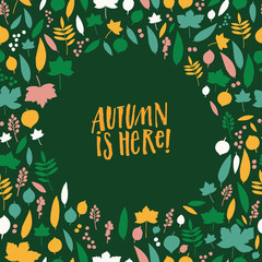 Fallen leaves geometric composition.