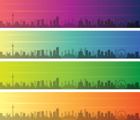 Tianjin Multiple Color Gradient Skyline Banner