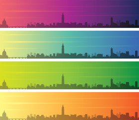 Toulouse Multiple Color Gradient Skyline Banner