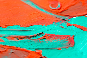 Closeup of gouache painting on paper