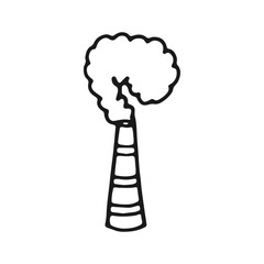 big factory chimney and smoke sketch icon. isolated object