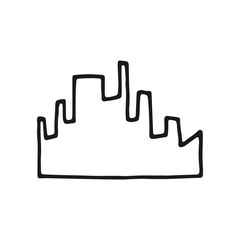 Obraz premium city silhouette contour icon. isolated object on white background