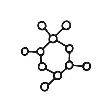 biological molecule sketch icon. particle and atom isolated object