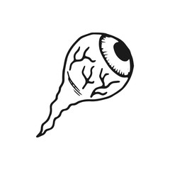 eye with eyelashes sketch icon. isolated object on white background