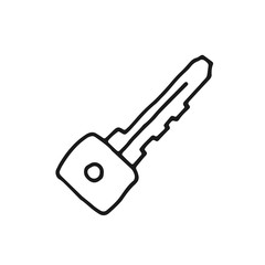 key to open the lock icon sketch. isolated object tool