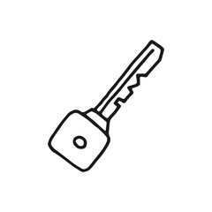 key to open the lock icon sketch. isolated object tool