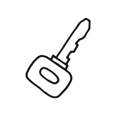 key to open the lock icon sketch. isolated object tool