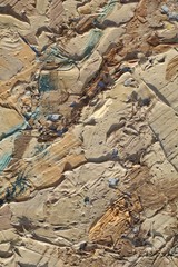 Close up of  painting texture with brush strokes and palette knife strokes. Suitable for creative ideas, backgrounds and  textures.