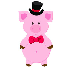 happy vector pig