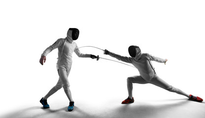 Fototapeta na wymiar Fencing isolated on white