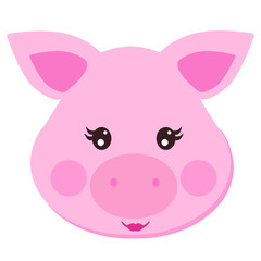 beautiful flat illustration pig