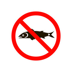 no fish icon vector isolated