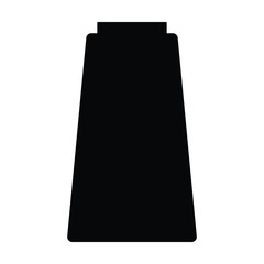 A black and white vector silhouette of a spool of thread