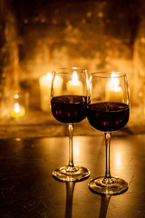 wine and a fire