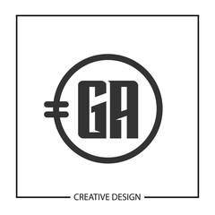 Initial Letter GA Logo Template Design