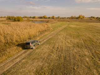 aerial car summer road trip journey f