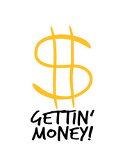 Obraz premium symbol dollar gettin money zeichen geld reich geldsack reichtum schatz beute münzen geldscheine geschenk clipart comic cartoon