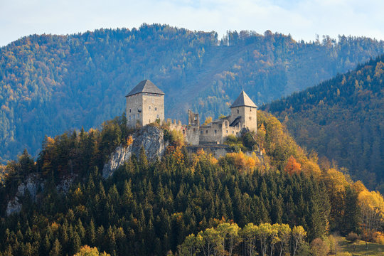 Gallenstein Castle, founded in 1278. Municitpality of Sankt Gallen, state of Styria, Austria.