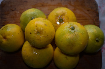 fresh oranges from the field