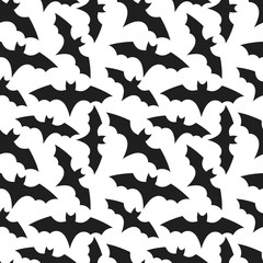 Bats colony seamless pattern