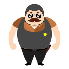 Isolated cute police cartoon character. Vector illustration design