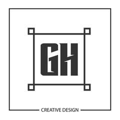 Initial Letter GH Logo Template Design