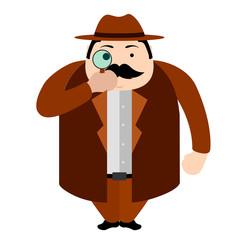 Isolated cute detective cartoon character. Vector illustration design