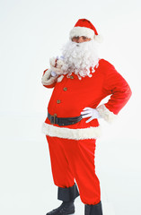 Christmas theme: happy Santa Claus. Over white background