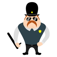 Isolated cute police cartoon character. Vector illustration design