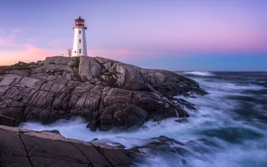 Fototapeten Peggys Point Lighthouse after sunrise © P. Meybruck