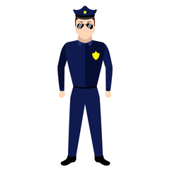 Isolated cute police cartoon character. Vector illustration design