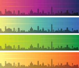 Fototapeta premium Bologna Multiple Color Gradient Skyline Banner