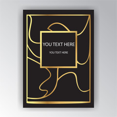 Creative page template, golden black background geometric line , elegant poster .